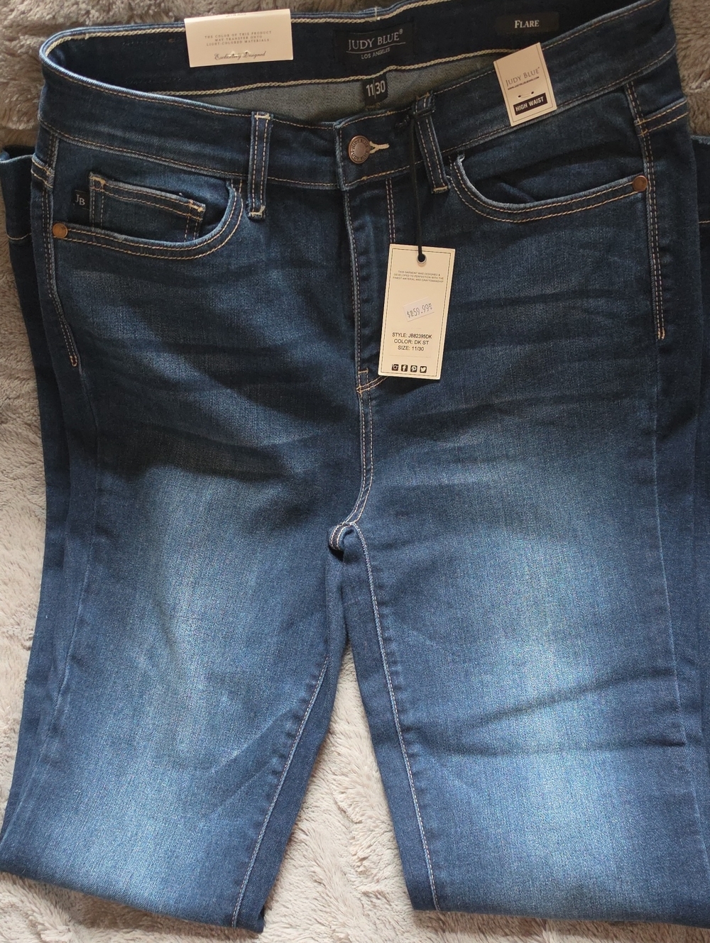 Judy Blue Indigo Flare Wide-Leg Jeans